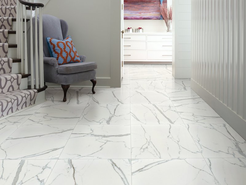 white patterned tile for entrance area in Columbia, SC area by AAAA FLOORING